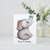 Baby Elephant avec la carte Invitation d'abeilles (Debout devant)