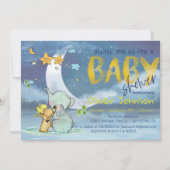 Baby Elephant Baby shower Boy Invitation (Devant)
