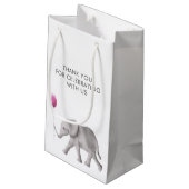 Baby Elephant Baby shower Favor Gift Bag, Roze Klein Cadeauzakje (Achterkant Gekanteld)
