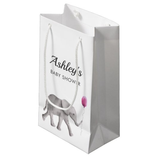 Baby Elephant Baby shower Favoriser Sac Cadeau, Ro (Devant Angle)