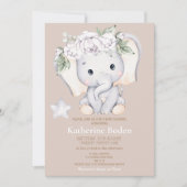 Baby Elephant Baby shower Invitation (Voorkant)