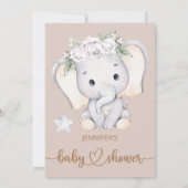 Baby Elephant Baby shower Invitation (Achterkant)