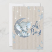 Baby Elephant Baby shower Invitation Kaart (Achterkant)