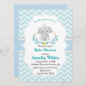 Baby Elephant Baby shower Uitnodigen Kaart (Voorkant / Achterkant)