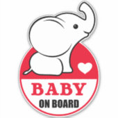 Baby Elephant Baby Sur Le Sticker Voiture À Bord (Devant)