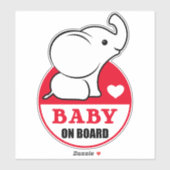 Baby Elephant Baby Sur Le Sticker Voiture À Bord (Feuille)