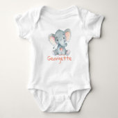 Baby Elephant Baby t-Shirt gepersonaliseerd monogr (Voorkant)