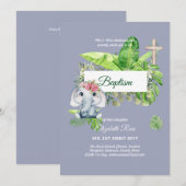 Baby Elephant BAPTISM Bautizo Bautismo Invitations (Devant / Derrière)