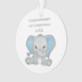 Baby Eléphant bleu Baby 1er Noël (devant)