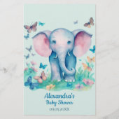 Baby Elephant Blue Baby Predictions Carte conseil (Dos)