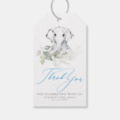 Baby Elephant Blue Sage Baby shower Hartelijk dank Cadeaulabel (Voorkant)