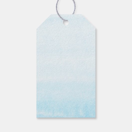 Baby Elephant Blue Sage Baby shower Hartelijk dank Cadeaulabel (Achterkant)