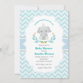 Baby Elephant Boy Baby shower Kaart (Voorkant)