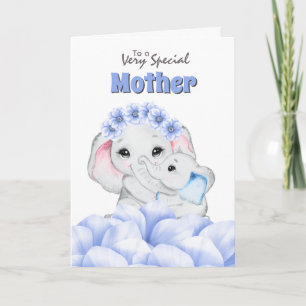 Baby Elephant Boy moederdag Bloemen Kaart
