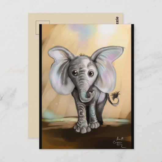 Baby Elephant Briefkaart (Voorkant / Achterkant)