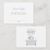 Baby Elephant Bubble Bath Diaper Raffle Visitekaartje (Voorkant / Achterkant)
