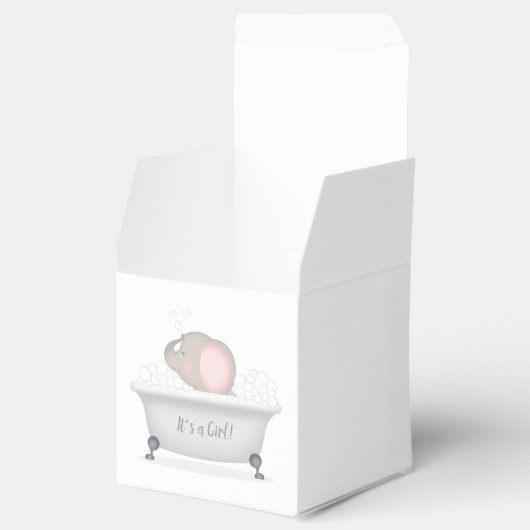 Baby Elephant Bubble Bath Girl Baby shower Bedankdoosjes (Geopend)