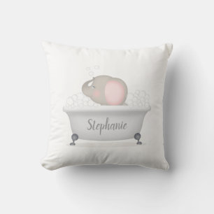 Baby Elephant Bubble Bath Girl Baby shower Kussen