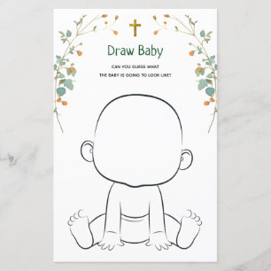 Baby Elephant & Butterflies tekenen Baby shower sp