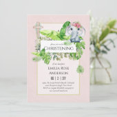 Baby Elephant CHRISTENING Invitation pour les fill (Debout devant)