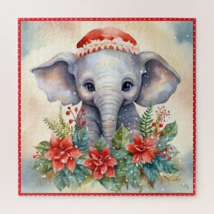 Baby Elephant Christmas Grote Plein Legpuzzel