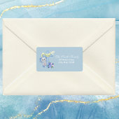 Baby Elephant Cross en Dove Baptisme Etiket