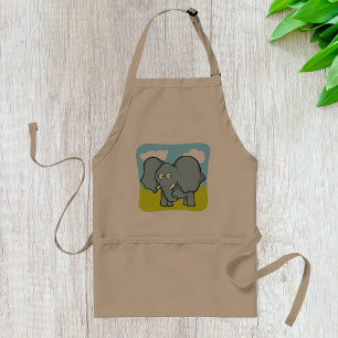 Baby Elephant Cute Animal Wildlife Apron Standaard Schort