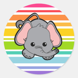 Baby Elephant Cutie Ronde Sticker