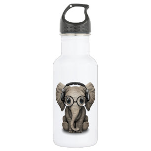 Baby Elephant Dj met hoofdtelefoon Waterfles
