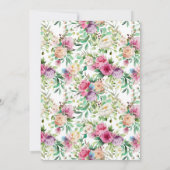 Baby Elephant en Flowers Baby shower Kaart (Achterkant)