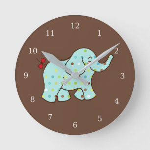 Baby Elephant Enfants Salle Nursery Wall Horloge C
