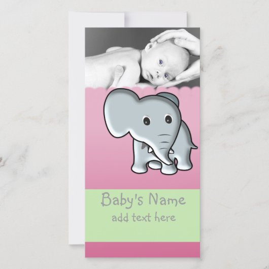 Baby Elephant Faire-part (Devant)