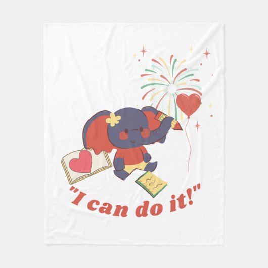 Baby Elephant Fleece Blanket Deken (Voorkant)