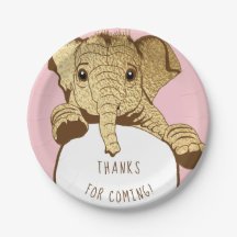 Baby Elephant Gold Pink