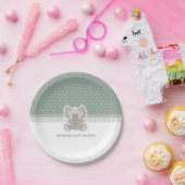 Baby Elephant Green Polka Dot Baby shower Papieren Bordje (Feest)