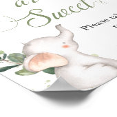 Baby Elephant Greenery Baby's zijn Sweet Treat Poster (Hoek)