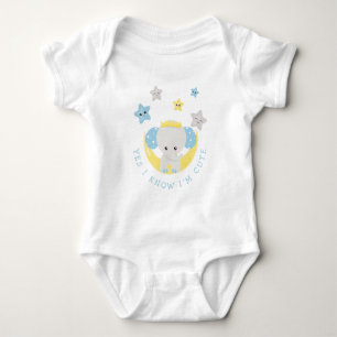 Baby Elephant Ja Ik weet dat ik Schattigee Baby Bo Romper