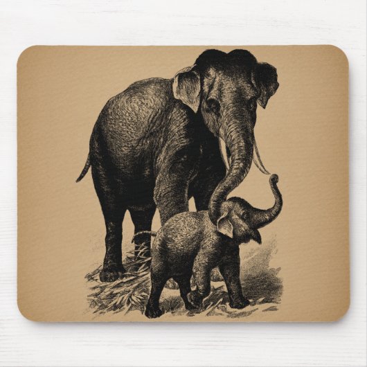 Baby Elephant kunst Muismat (Voorkant)