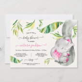 Baby Elephant Oerwoud Baby shower Kaart (Voorkant)