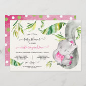 Baby Elephant Oerwoud Baby shower Kaart (Voorkant / Achterkant)