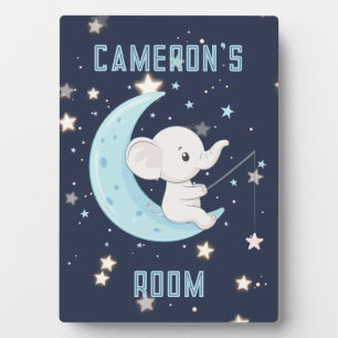 Baby Elephant Pêche personnalisée 4 étoiles Plaque