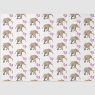 Baby Elephant pink & violet balloon Tissue Paper Tissuepapier
