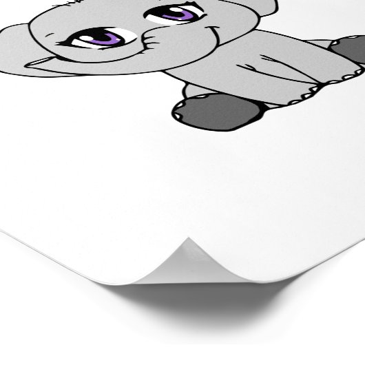 Baby Elephant-Poster met chipstijl Poster (Hoek)