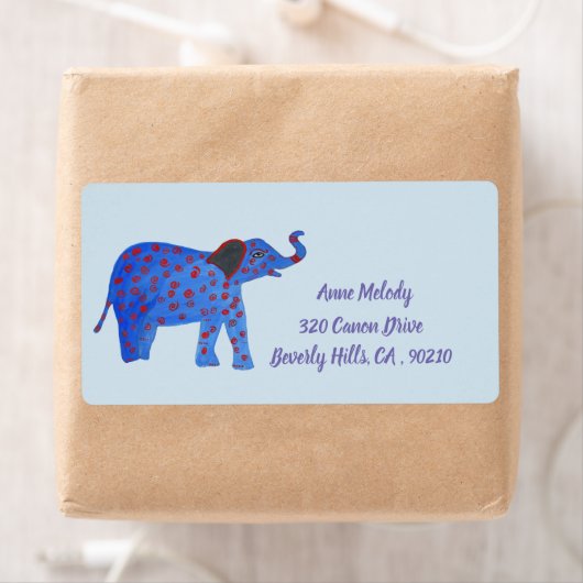 Baby Elephant Return Address Label (Insitu)