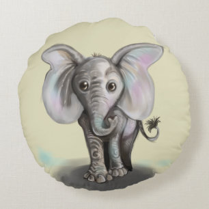 Baby Elephant Rond Kussen