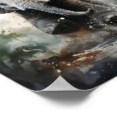 Baby Elephant Running Geweldige wilde dier Poster (Hoek)