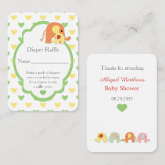  Baby Elephant Shower Diaper Raffle Informatiekaartje