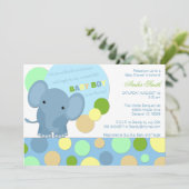Baby Elephant Shower Invitation Kaart (Staand voorkant)