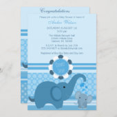 Baby Elephant Shower Invitation Kaart (Voorkant / Achterkant)