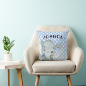 Baby Elephant Specialized Cute Polka Dot Name Kussen (Stoel)